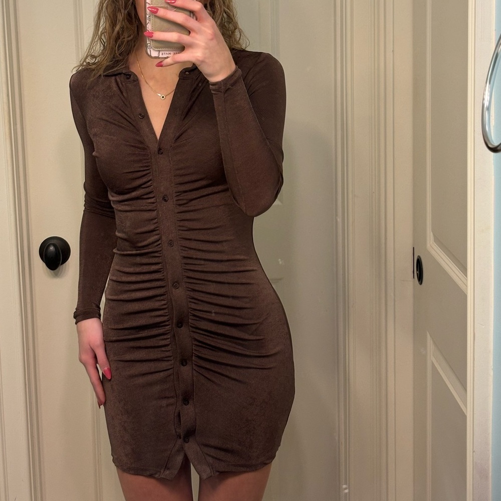 Cotton On long sleeve button up dress